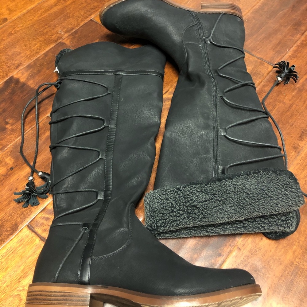 Black knee high boots  size 10 $30